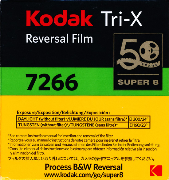 Kodak Tri-x 7278 Super 8 Cartridge 
